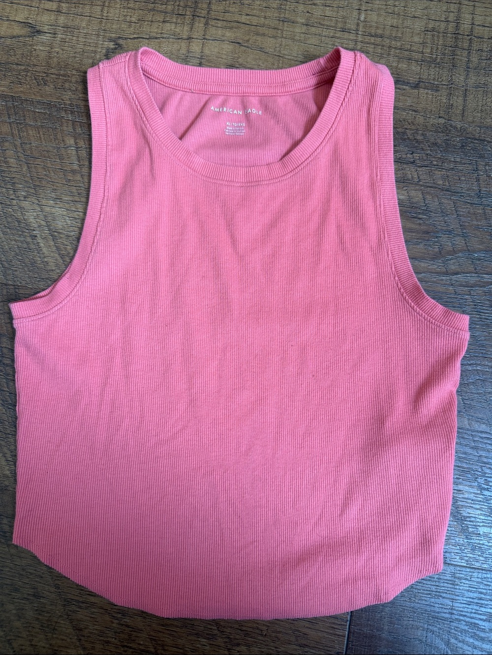 American Eagle Pink Ribbed Tank Top XL Sleeveless Soft Stretch Casual